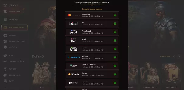 Wpłacaj i wypłacaj środki błyskawicznie – Blik, Revolut, krypto_Legiano Casino